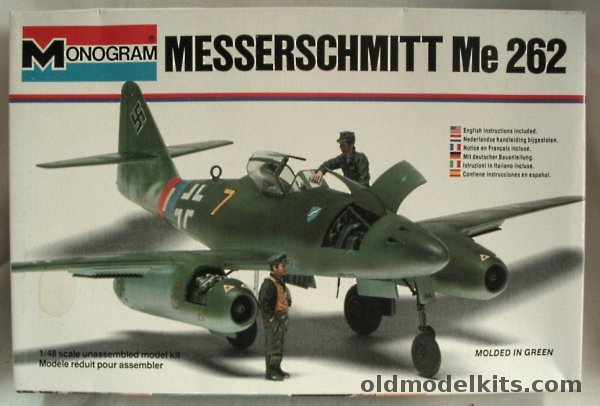 Monogram 1/48 Messerschmitt Me-262 White Box Issue, 5410 plastic model kit